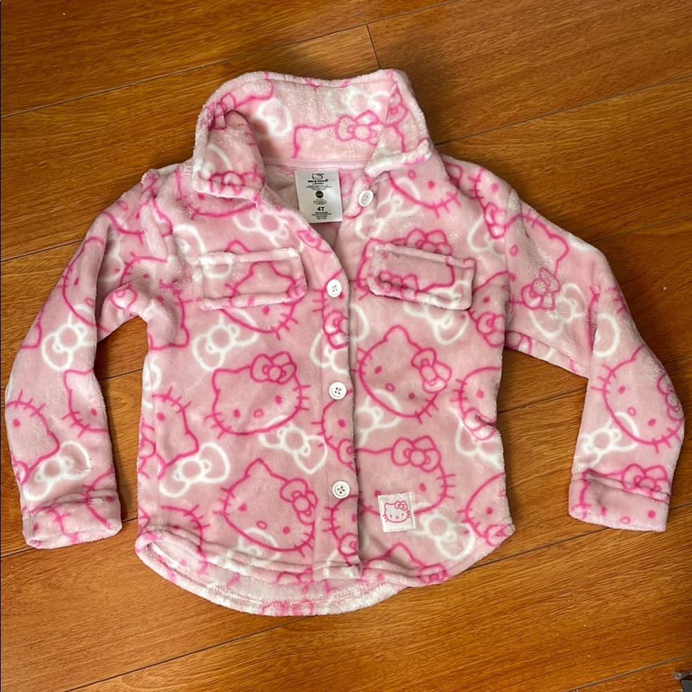 Sanrio Pink and White Hello Kitty Fleece Sweater